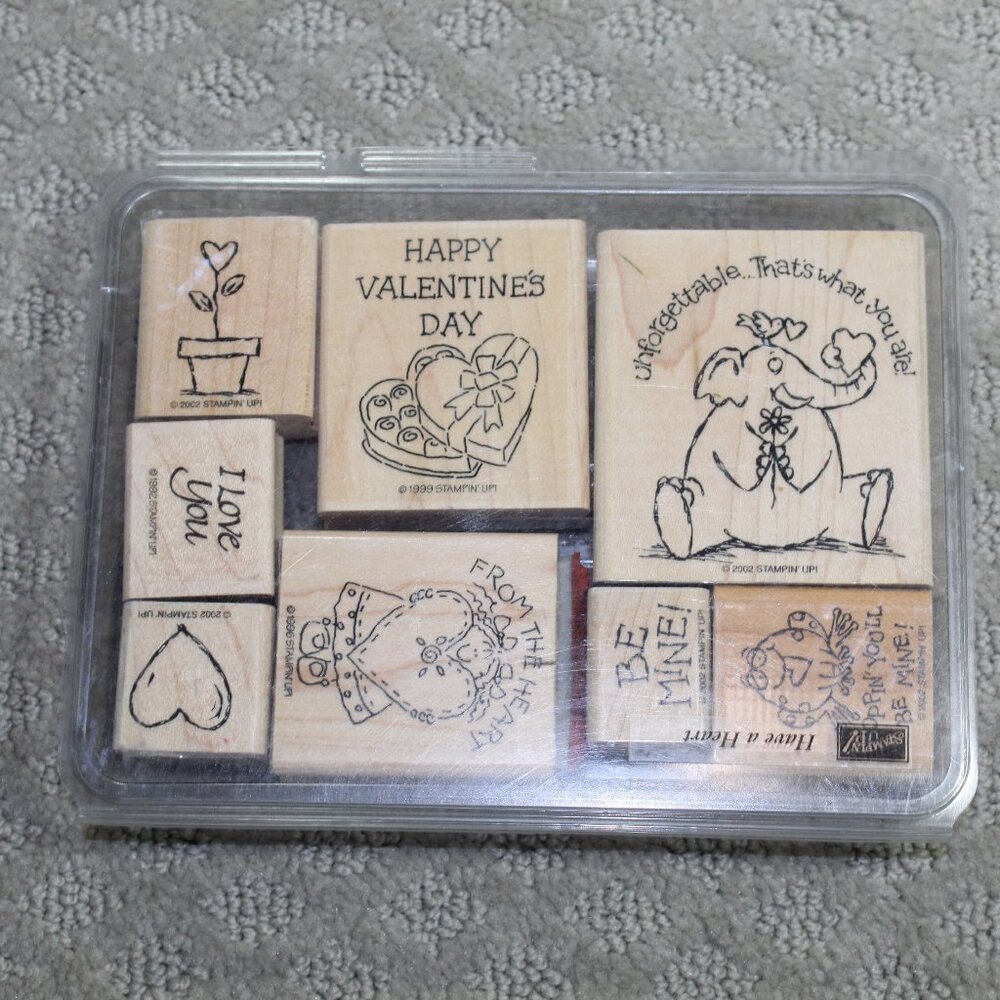 Stampin' Up Set of 9 Mostly "Have a Heart" - Mounted EUC!